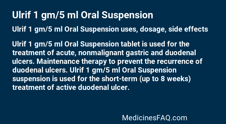 Ulrif 1 gm/5 ml Oral Suspension