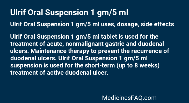 Ulrif Oral Suspension 1 gm/5 ml