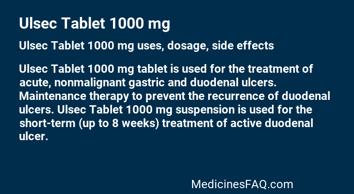 Ulsec Tablet 1000 mg