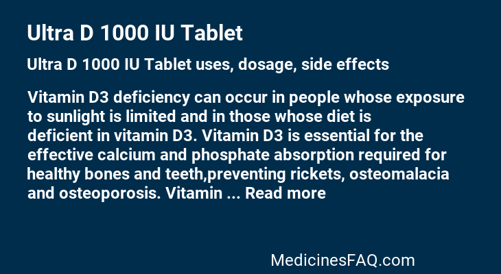 Ultra D 1000 IU Tablet