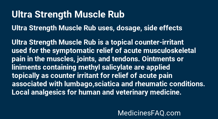 Ultra Strength Muscle Rub