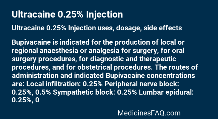 Ultracaine 0.25% Injection