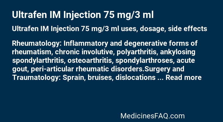 Ultrafen IM Injection 75 mg/3 ml