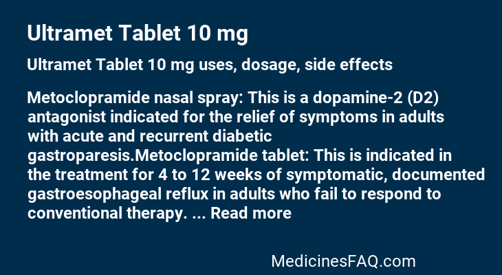 Ultramet Tablet 10 mg