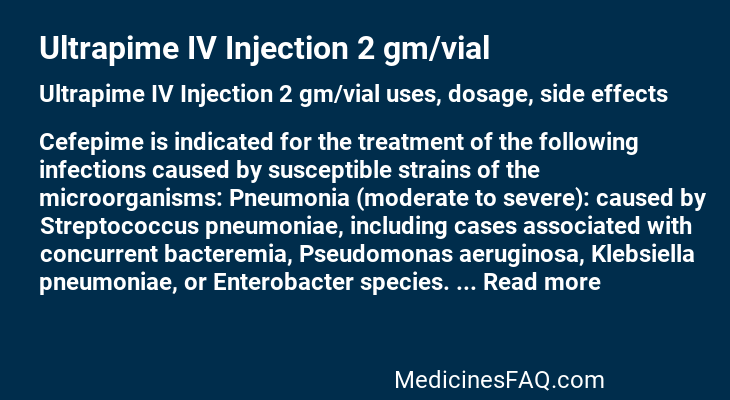 Ultrapime IV Injection 2 gm/vial