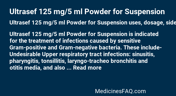 Ultrasef 125 mg/5 ml Powder for Suspension