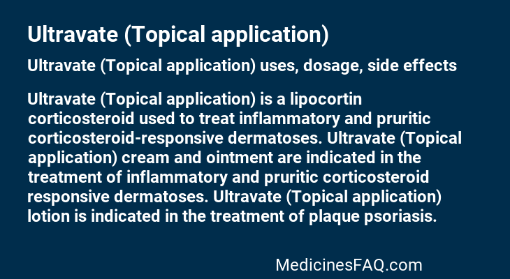Ultravate (Topical application)