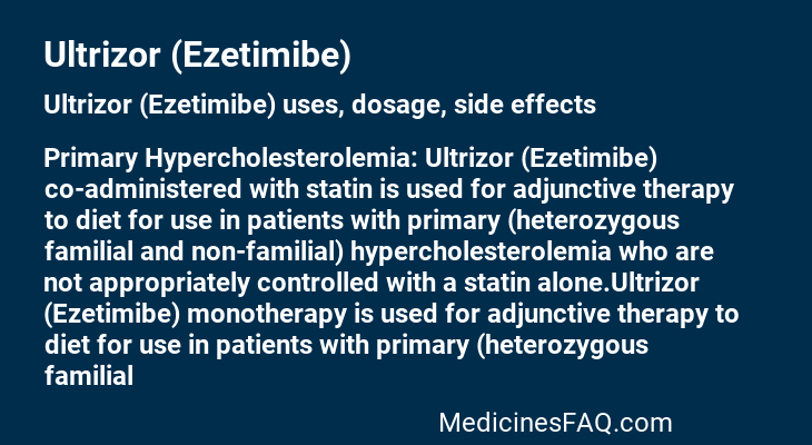 Ultrizor (Ezetimibe)