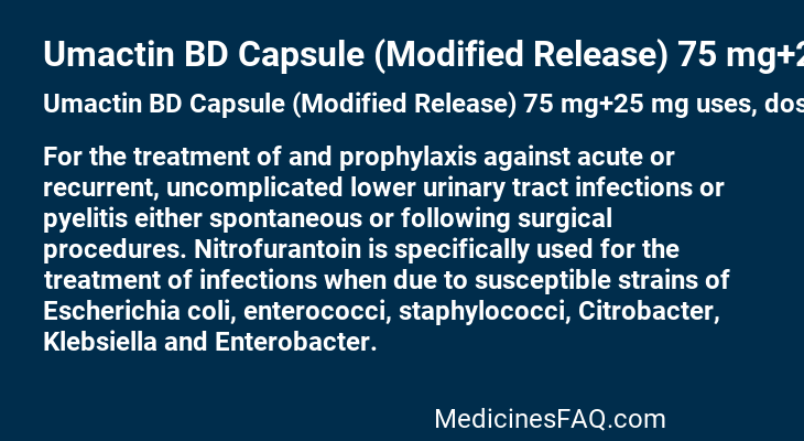 Umactin BD Capsule (Modified Release) 75 mg+25 mg