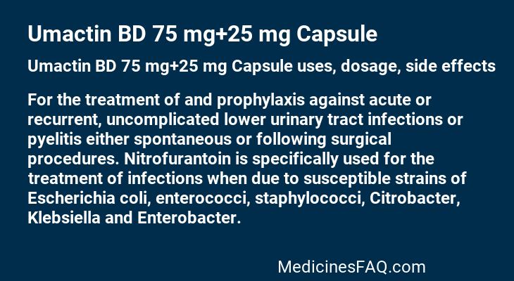 Umactin BD 75 mg+25 mg Capsule