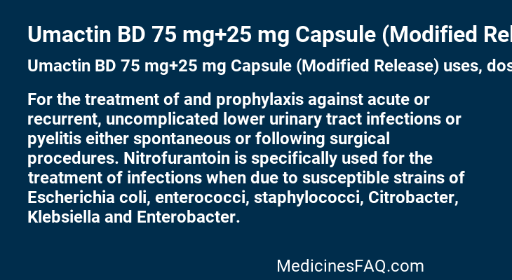 Umactin BD 75 mg+25 mg Capsule (Modified Release)