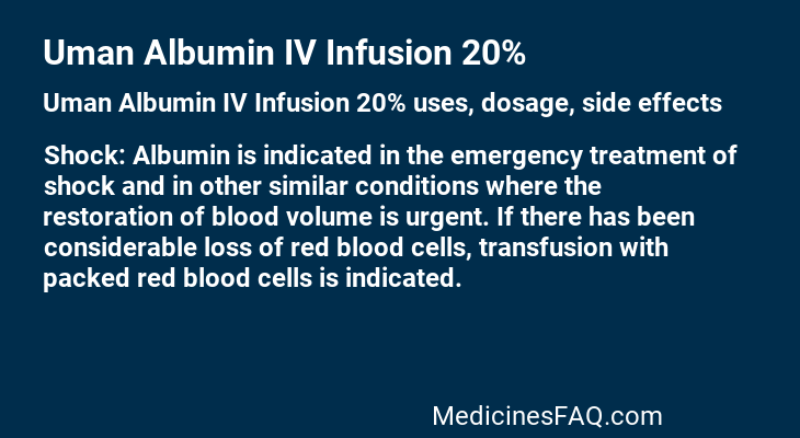 Uman Albumin IV Infusion 20%