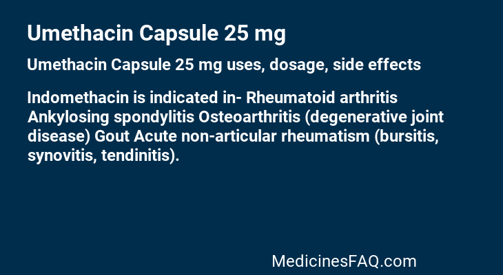 Umethacin Capsule 25 mg
