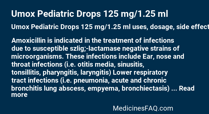 Umox Pediatric Drops 125 mg/1.25 ml