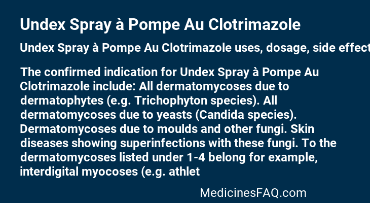 Undex Spray à Pompe Au Clotrimazole
