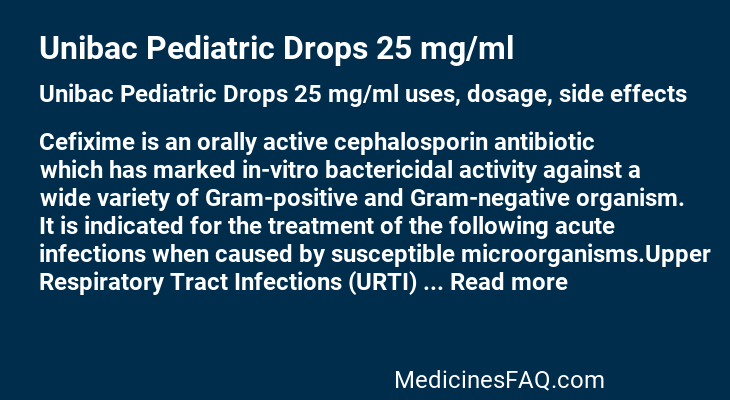 Unibac Pediatric Drops 25 mg/ml