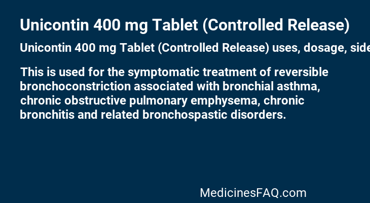 Unicontin 400 mg Tablet (Controlled Release)