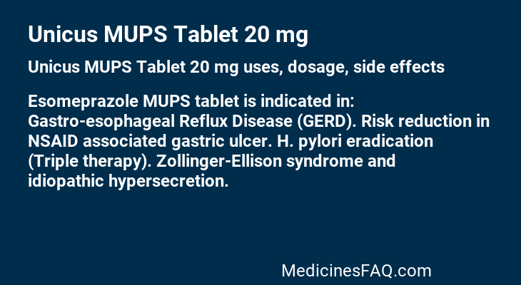 Unicus MUPS Tablet 20 mg