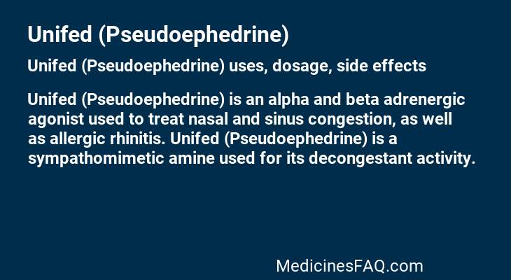 Unifed (Pseudoephedrine)
