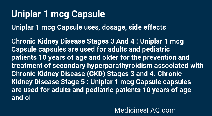 Uniplar 1 mcg Capsule