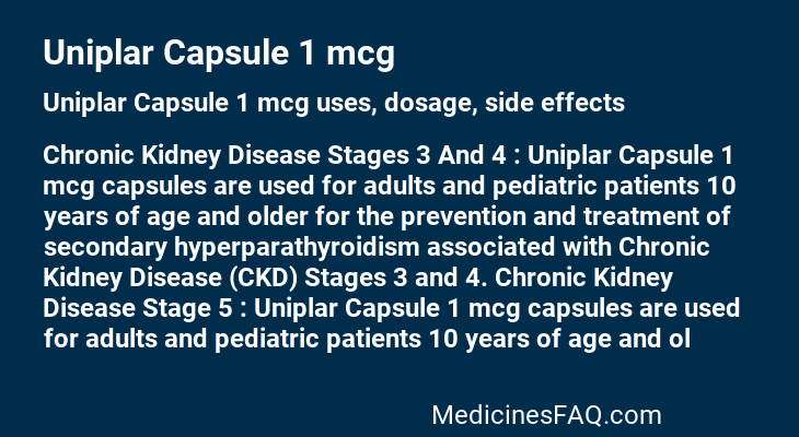 Uniplar Capsule 1 mcg