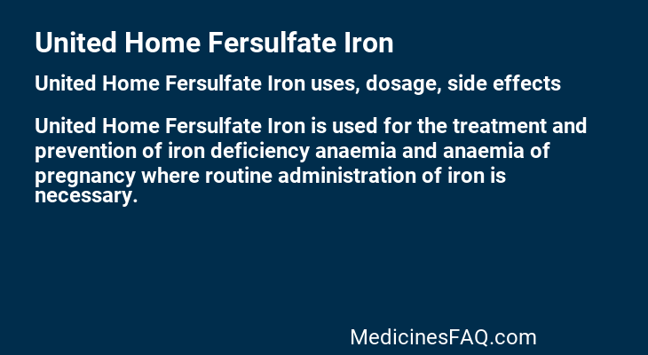 United Home Fersulfate Iron