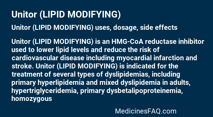 Unitor (LIPID MODIFYING)