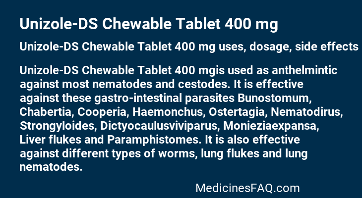 Unizole-DS Chewable Tablet 400 mg