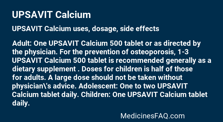 UPSAVIT Calcium