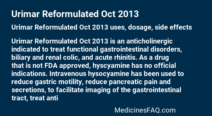 Urimar Reformulated Oct 2013