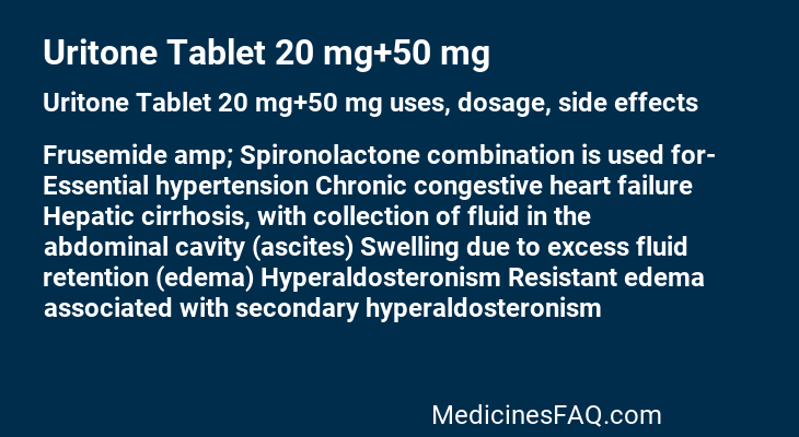 Uritone Tablet 20 mg+50 mg