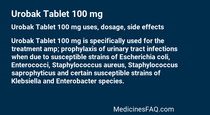 Urobak Tablet 100 mg