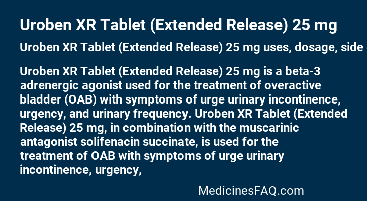 Uroben XR Tablet (Extended Release) 25 mg