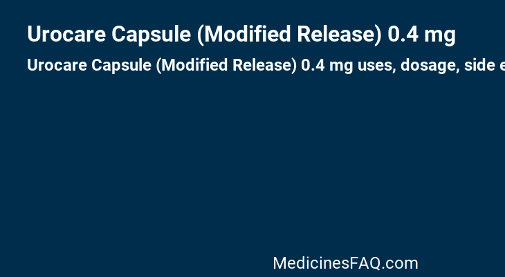 Urocare Capsule (Modified Release) 0.4 mg