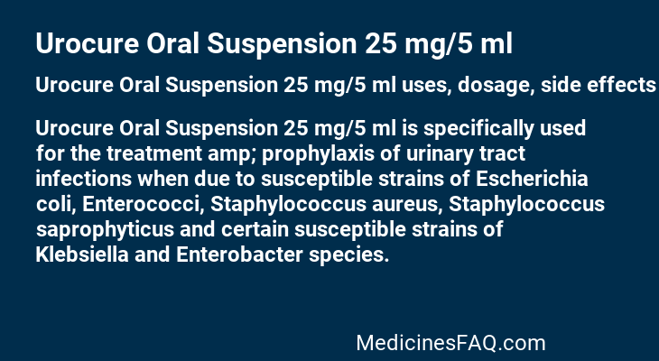Urocure Oral Suspension 25 mg/5 ml