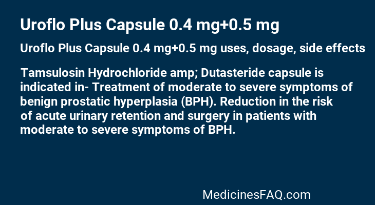 Uroflo Plus Capsule 0.4 mg+0.5 mg
