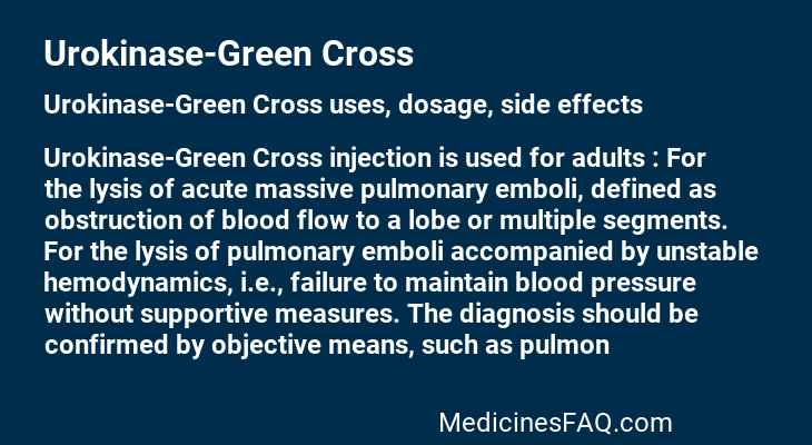 Urokinase-Green Cross