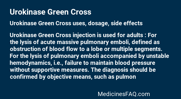 Urokinase Green Cross