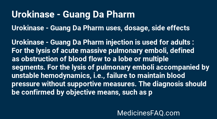 Urokinase - Guang Da Pharm