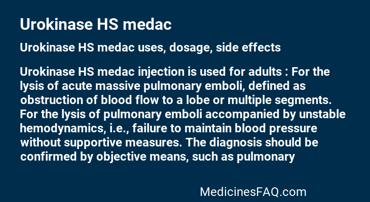 Urokinase HS medac