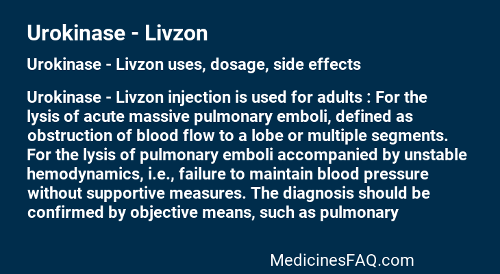 Urokinase - Livzon