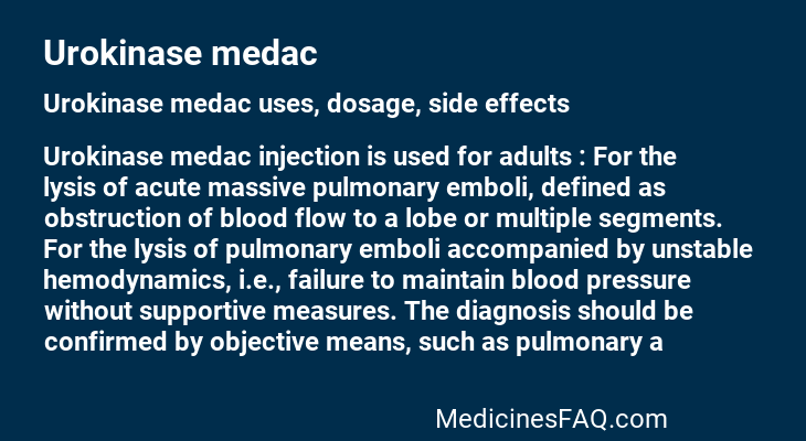 Urokinase medac