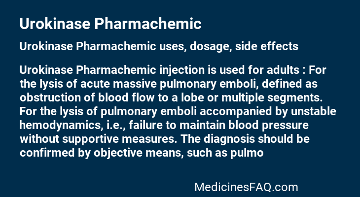 Urokinase Pharmachemic