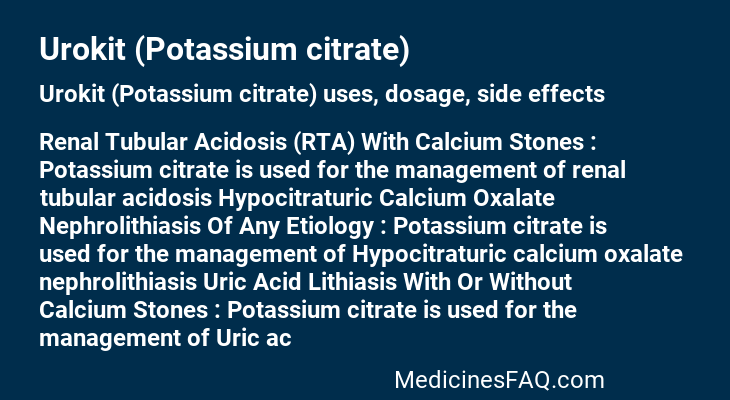 Urokit (Potassium citrate)