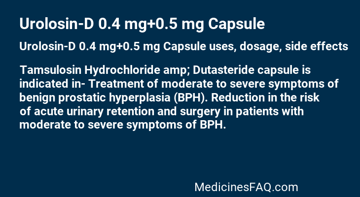 Urolosin-D 0.4 mg+0.5 mg Capsule