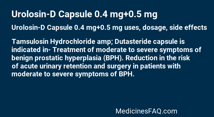 Urolosin-D Capsule 0.4 mg+0.5 mg