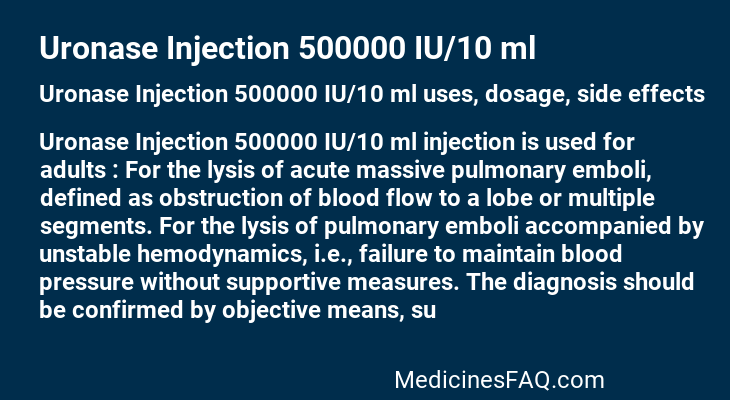 Uronase Injection 500000 IU/10 ml