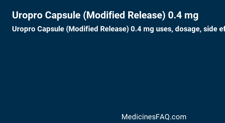 Uropro Capsule (Modified Release) 0.4 mg