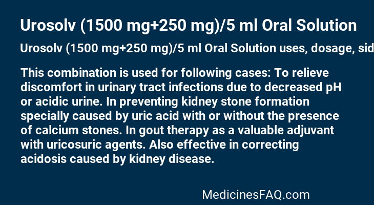 Urosolv (1500 mg+250 mg)/5 ml Oral Solution