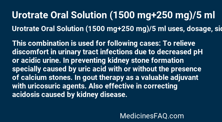 Urotrate Oral Solution (1500 mg+250 mg)/5 ml